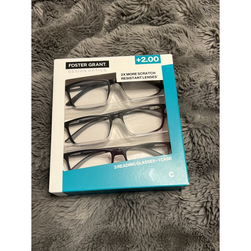 Design Optics #666 Classic Rectangle Reading Glasses 3-Pack +2.00